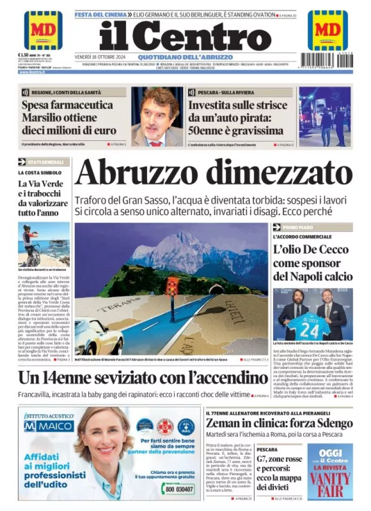 Prima-pagina-il centro-oggi-edizione-del-2024-10-18